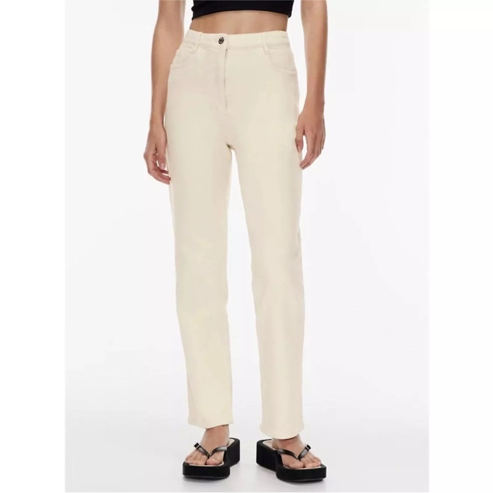 Aritzia Wilfred Free THE MELINA PANT size 8 in GD Birch Twill AG Jeans Cream